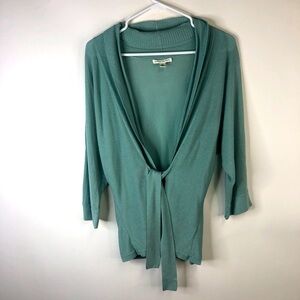 Banana Republic mint green lightweight open wrap cardigan 3/4 sleeve Med Petite